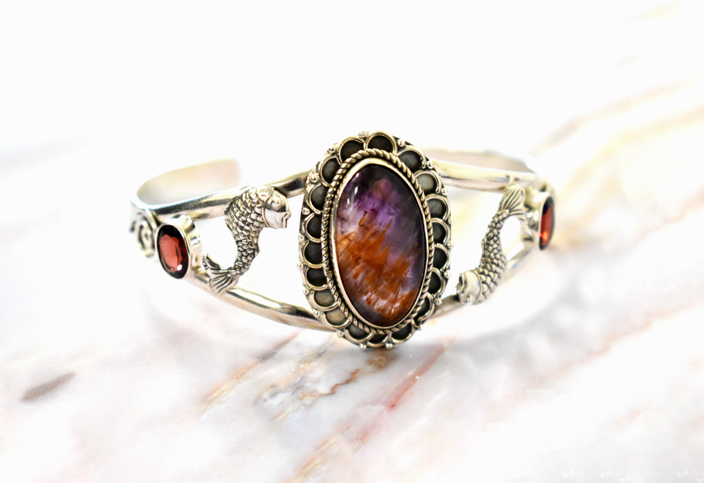 stones-of-transformation - Super 7 Bracelet with Garnet - Stones of Transformation -