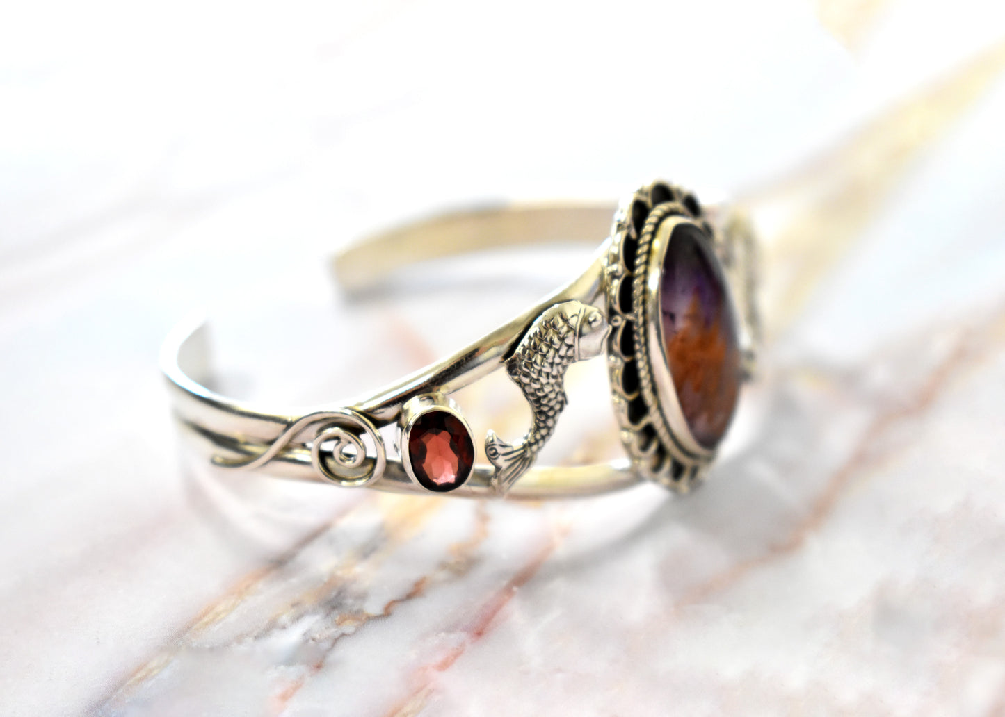 stones-of-transformation - Super 7 Bracelet with Garnet - Stones of Transformation -