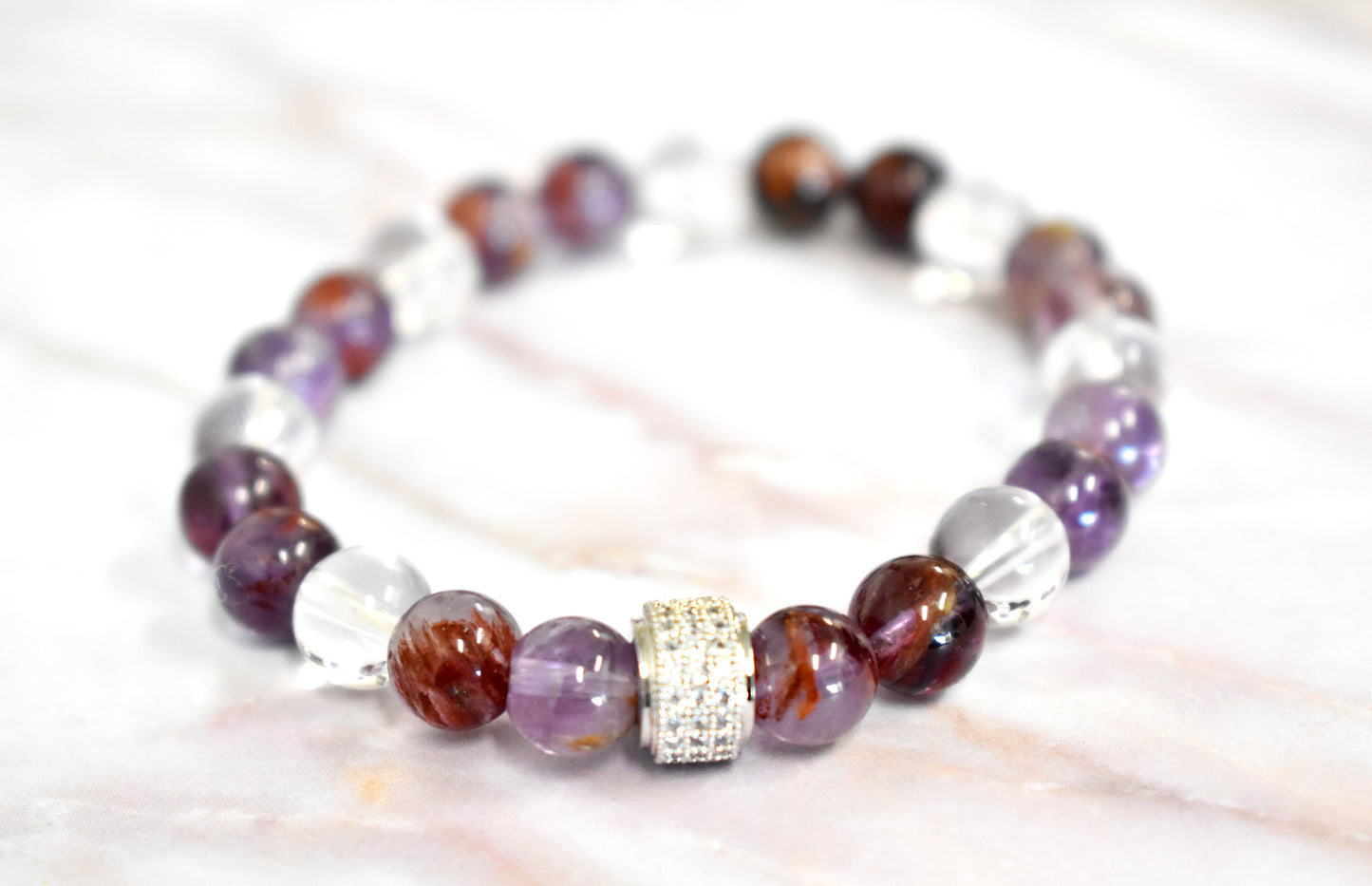 Super 7 and Clear Quartz Bracelet