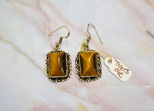 stones-of-transformation - Tigers Eye Earrings - Stones of Transformation -