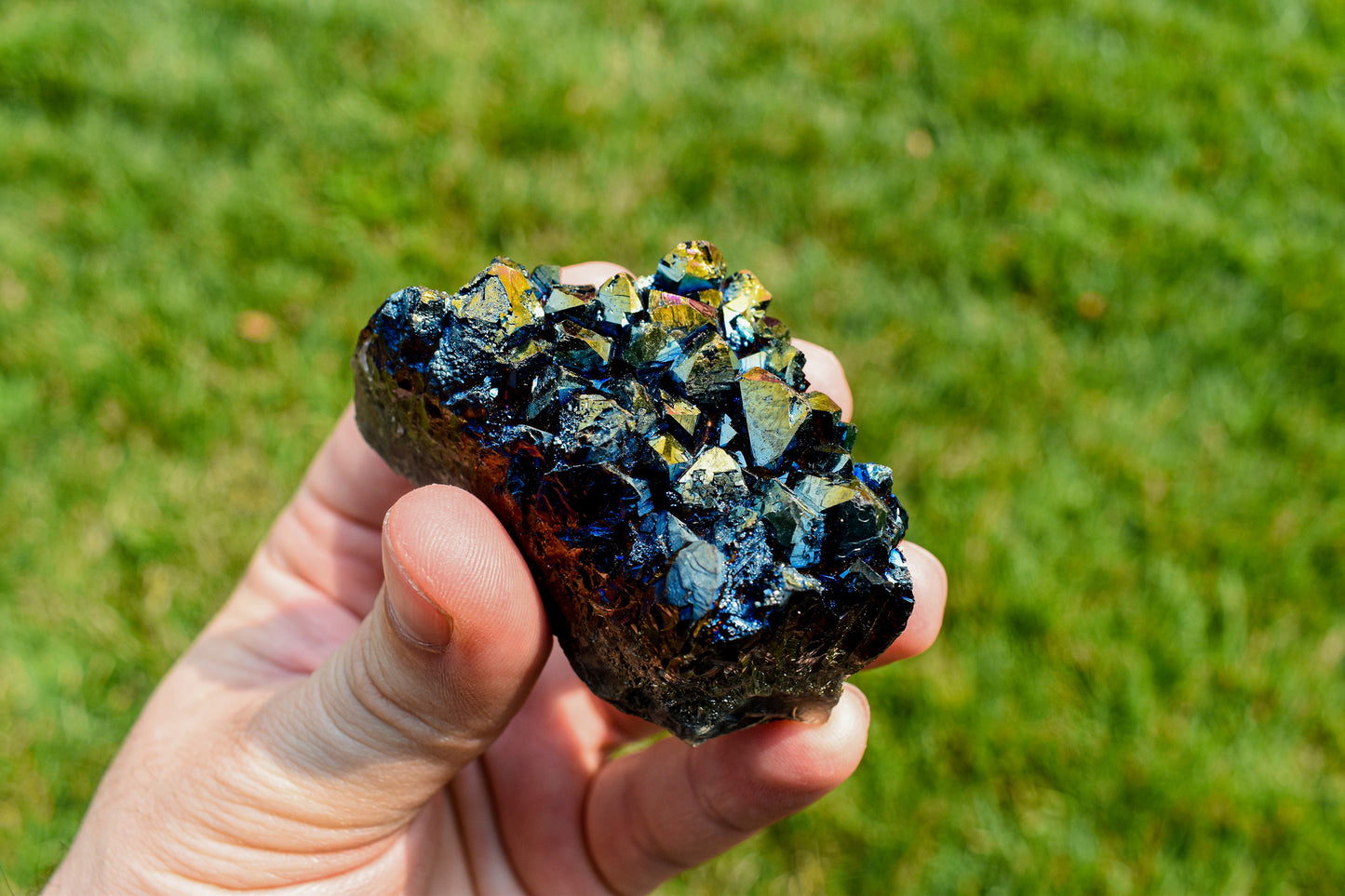 Titanium Aura Quartz Cluster