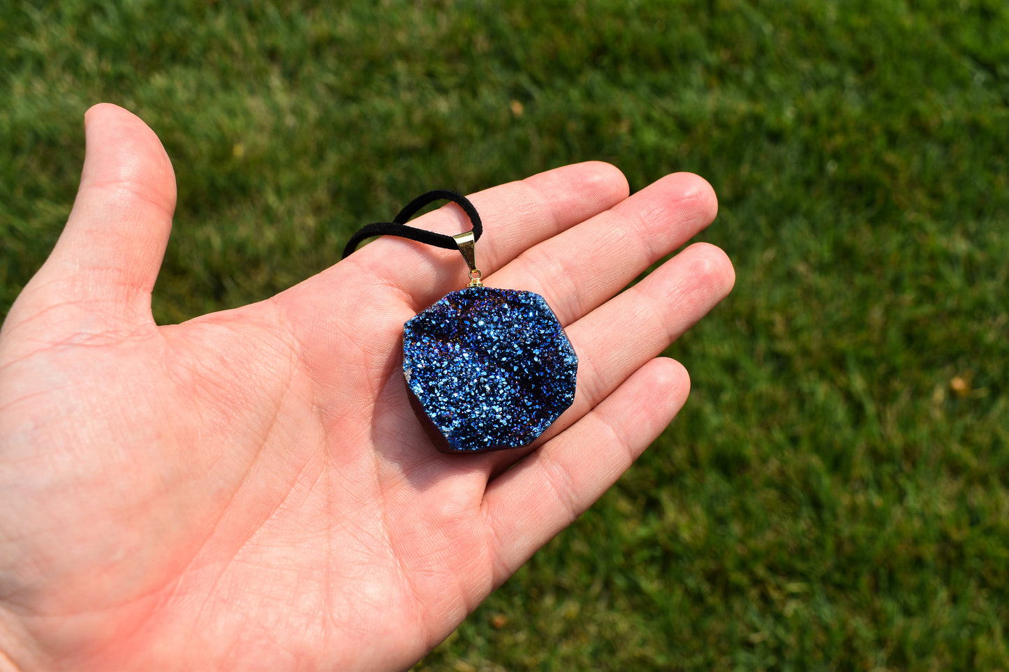 Copy of Titanium Aura Quartz Druzy Necklace