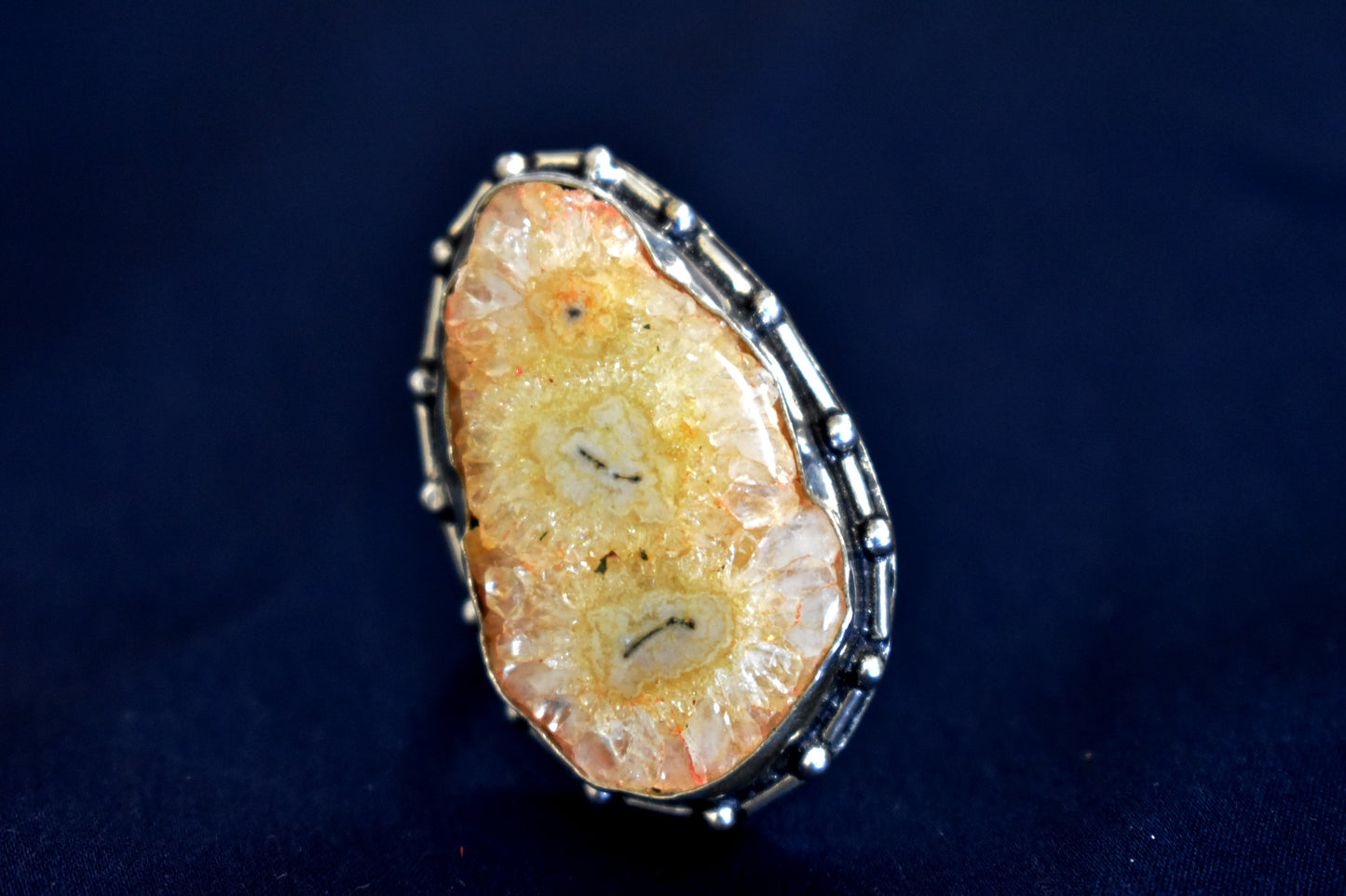 Yellow Solar Quartz Ring (Size 8)