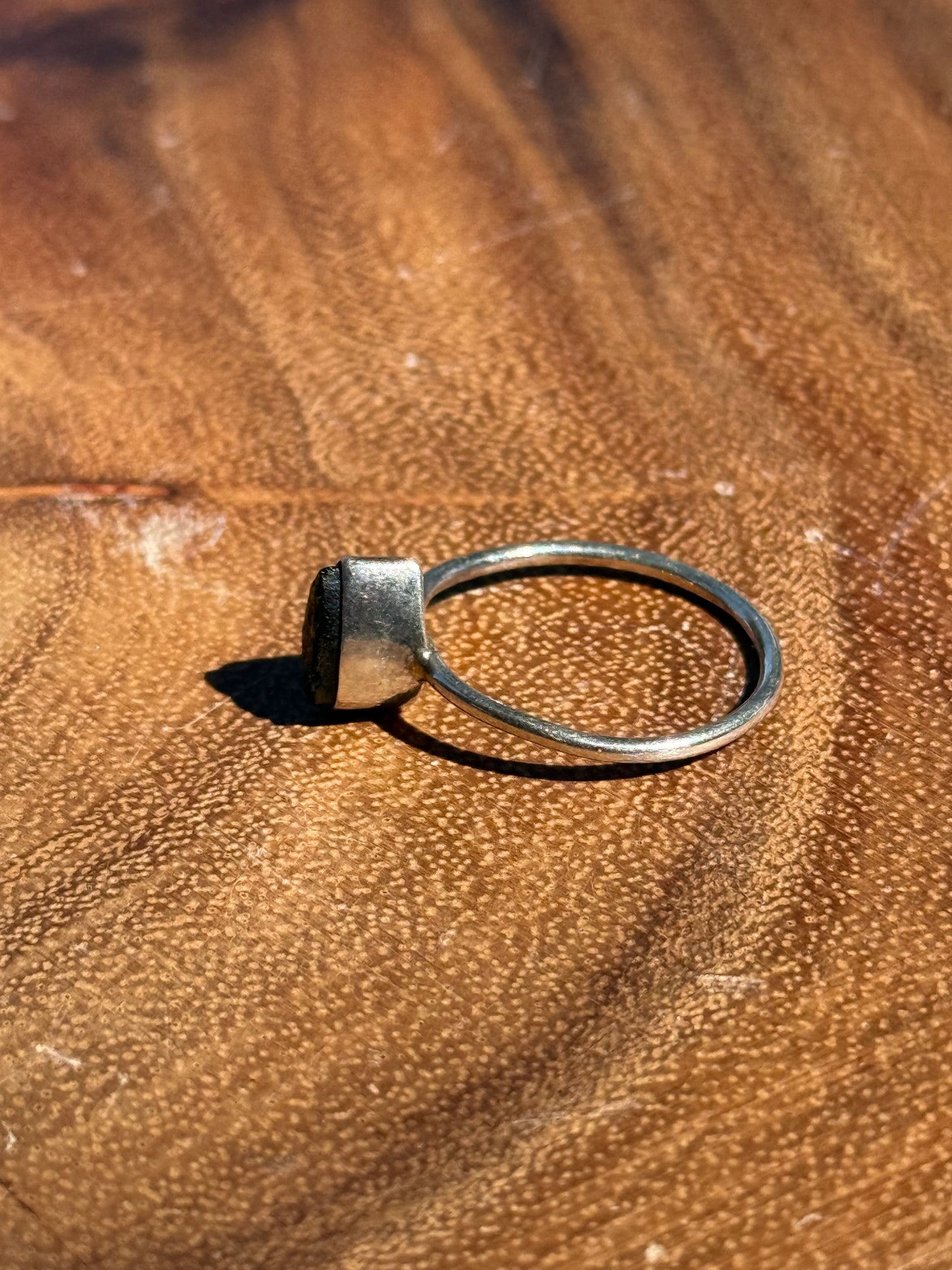 Pear Shaped Raw Moldavite Ring