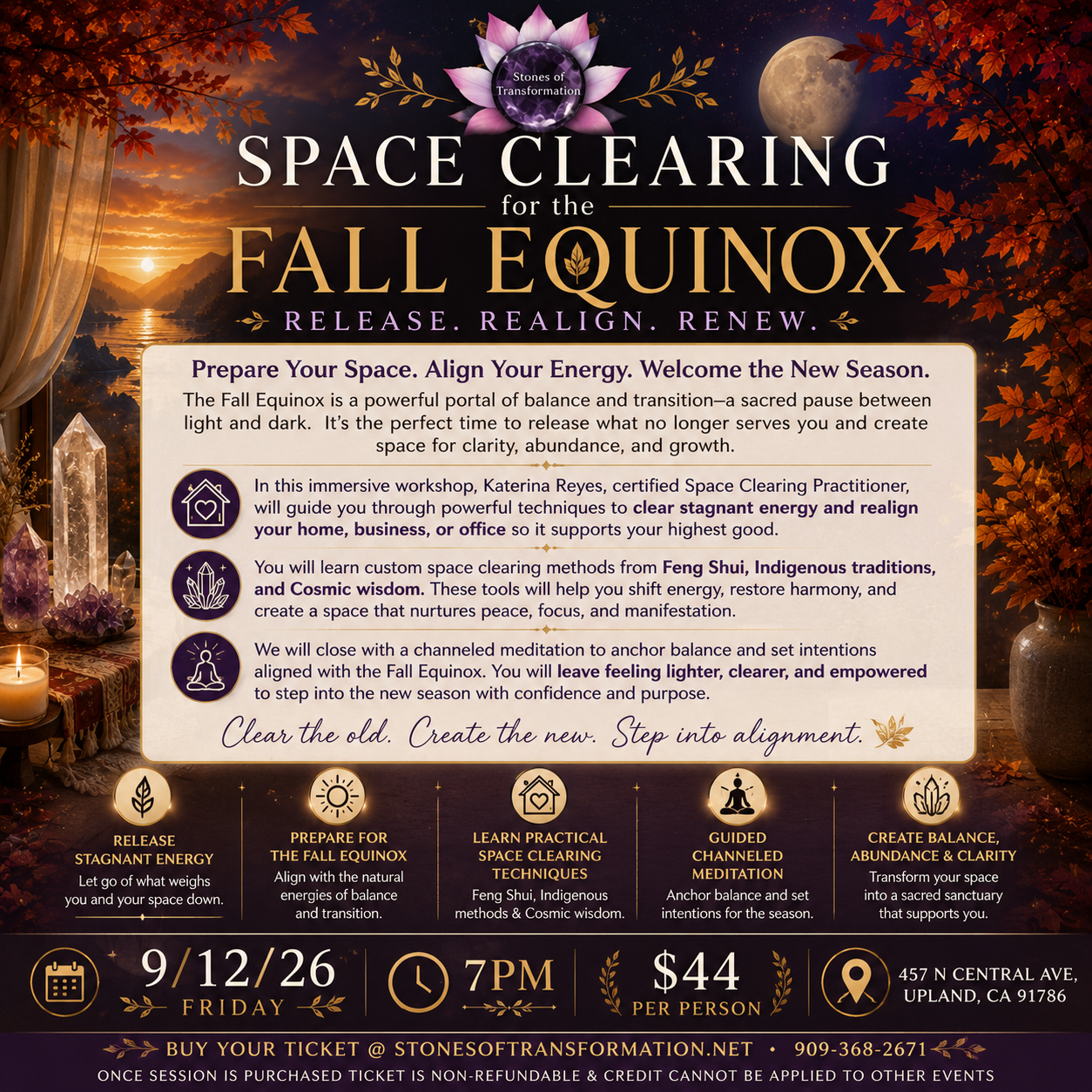 Space Clearing for the Fall Equinox 9/12/26
