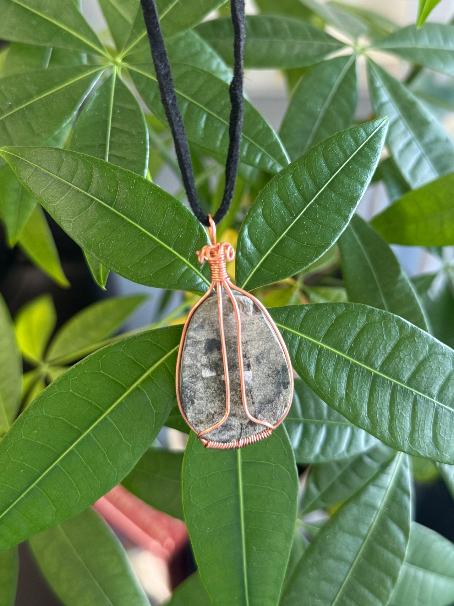 Azurite Copper Wrapped Necklace