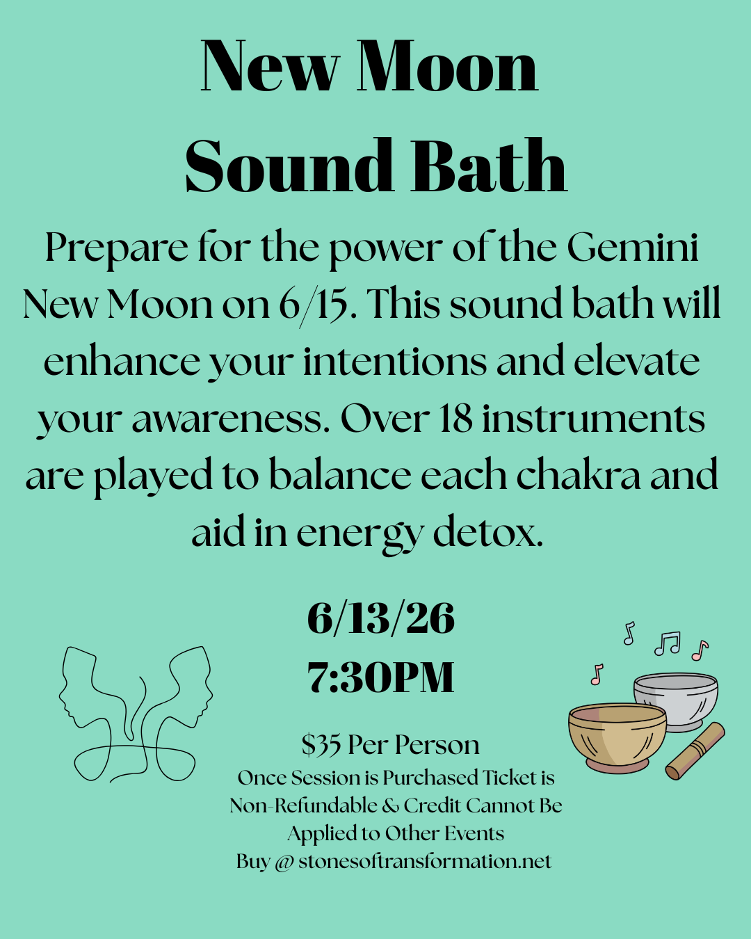 New Moon Sound Bath 6/13/26 - Stones of Transformation