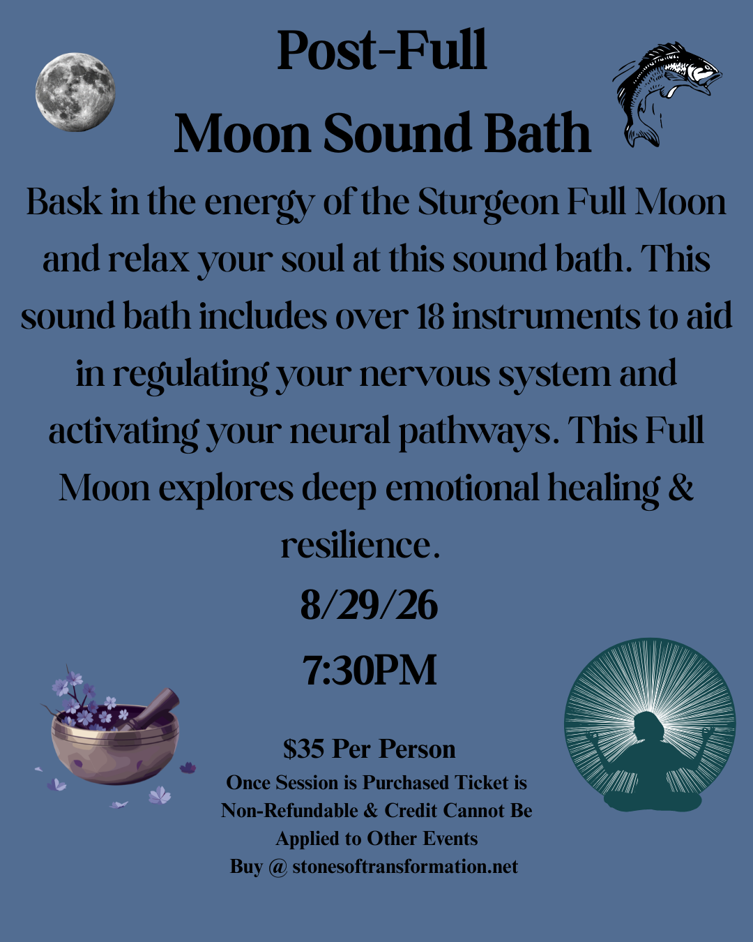 Post Full Moon Sound Bath(8/29/26) - Stones of Transformation