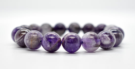 Copy of Chevron Amethyst with Cacoxenite Bracelet (12mm)