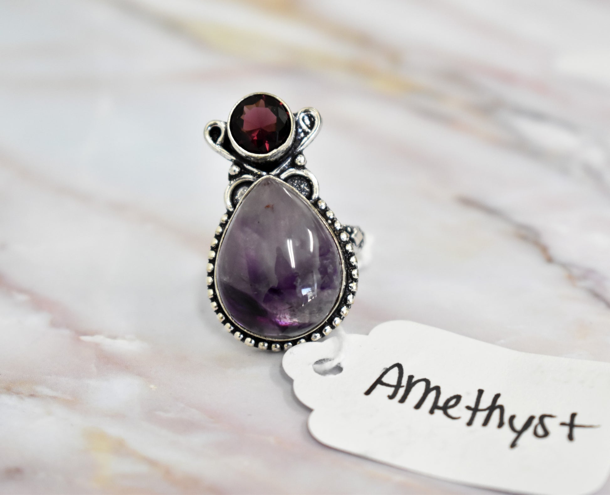 stones-of-transformation - Amethyst Ring (Size 6.5) - Stones of Transformation - 