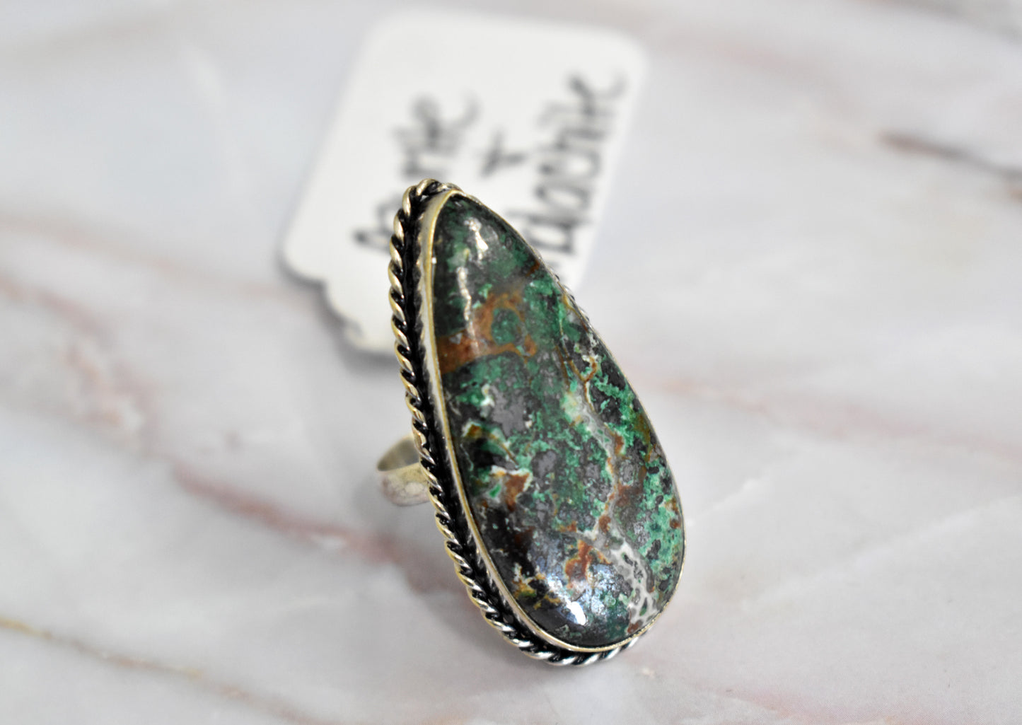 stones-of-transformation - Azurite with Malachite Ring (Size 6.5) - Stones of Transformation - 