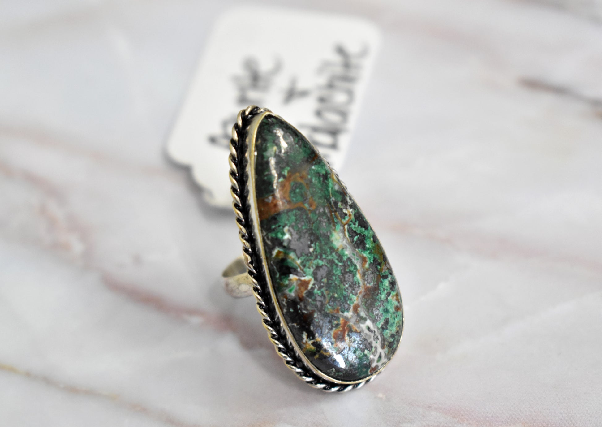 stones-of-transformation - Azurite with Malachite Ring (Size 6.5) - Stones of Transformation - 