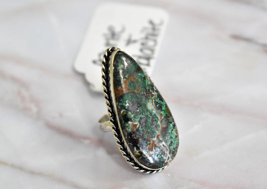 stones-of-transformation - Azurite with Malachite Ring (Size 6.5) - Stones of Transformation - 