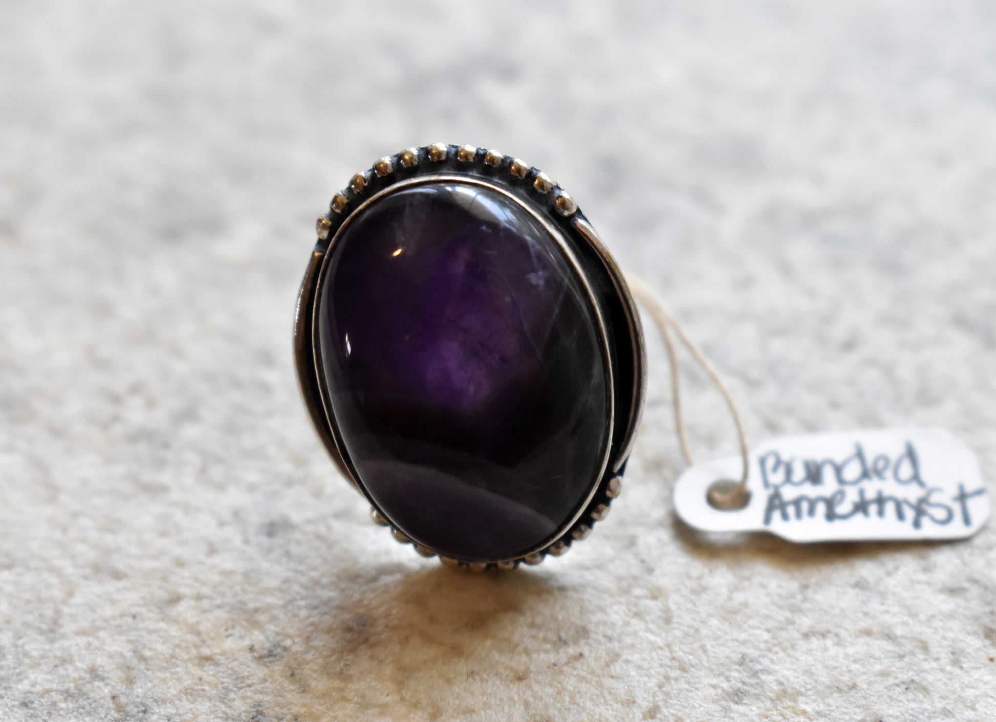 stones-of-transformation - Banded Amethyst Ring (Size 8) - Stones of Transformation - 
