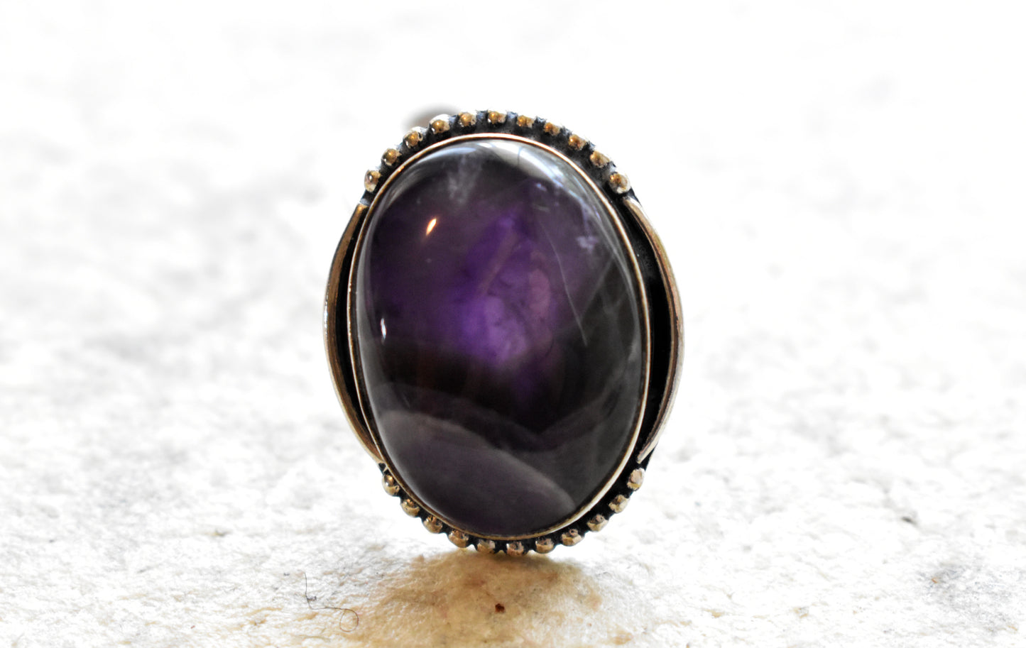 stones-of-transformation - Banded Amethyst Ring (Size 8) - Stones of Transformation - 