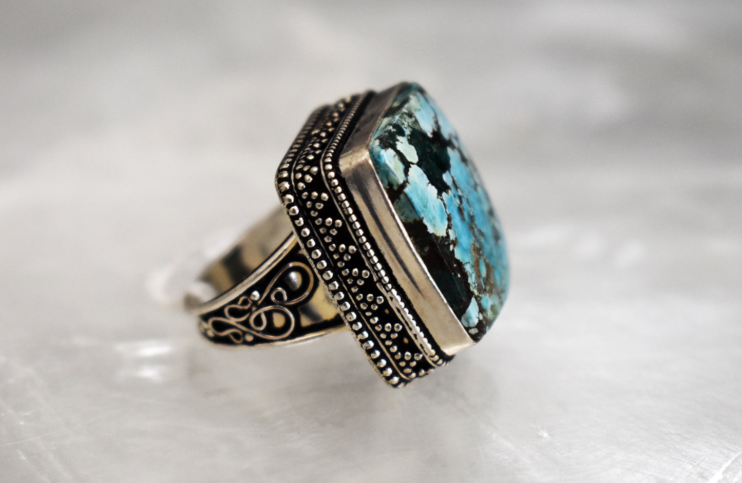 stones-of-transformation - Blue Copper Turquoise Ring (Size 7.5) - Stones of Transformation - 