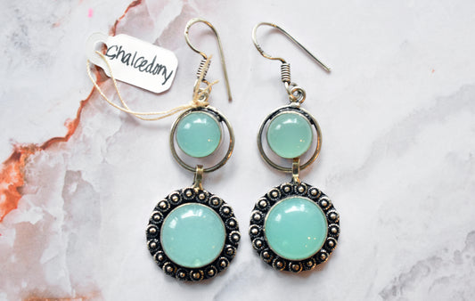 stones-of-transformation - Chalcedony Earrings - Stones of Transformation - 