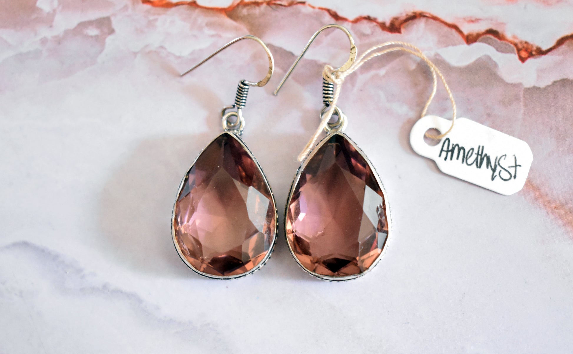 stones-of-transformation - Amethyst Teardrop Earrings - Stones of Transformation - 