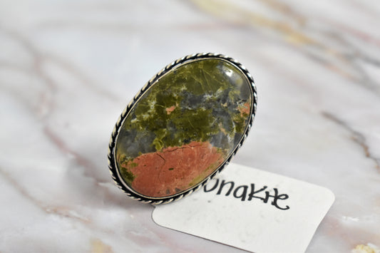 stones-of-transformation - Unakite Ring (Size 8) - Stones of Transformation - 