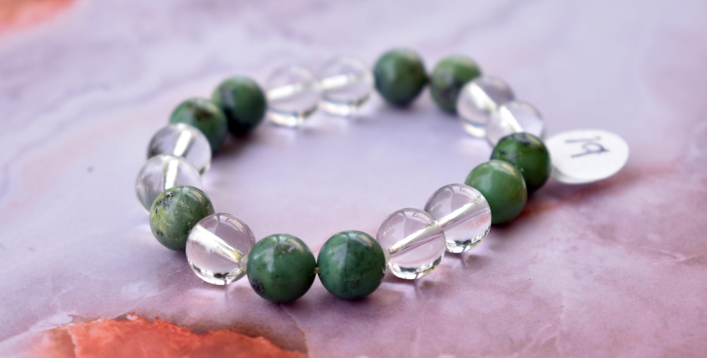 stones-of-transformation - Zoisite with Quartz Bracelet - Stones of Transformation - 