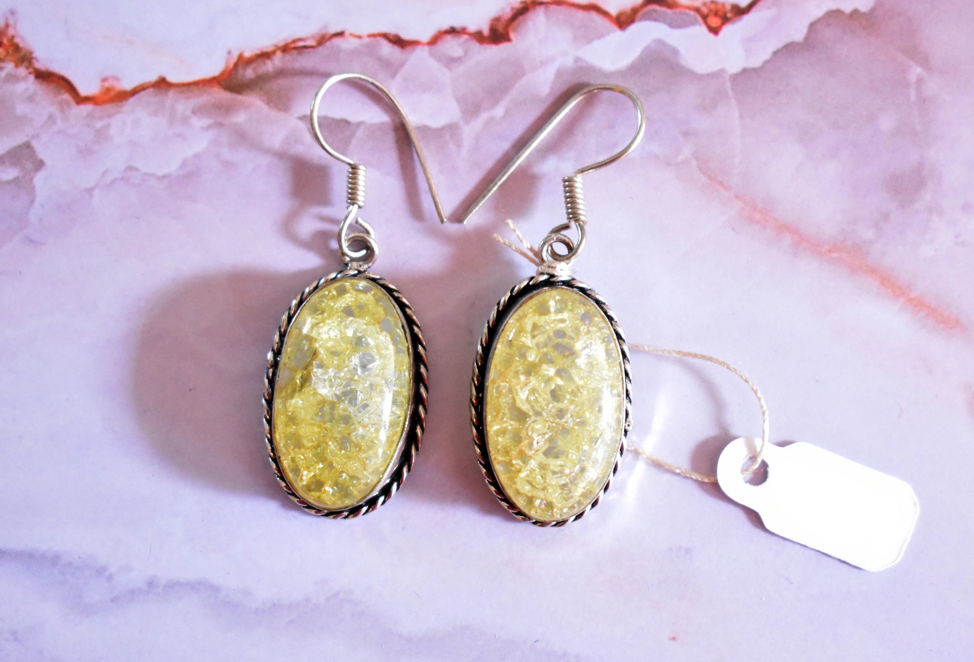 stones-of-transformation - Yellow Crackle Quartz Earrings - Stones of Transformation - 