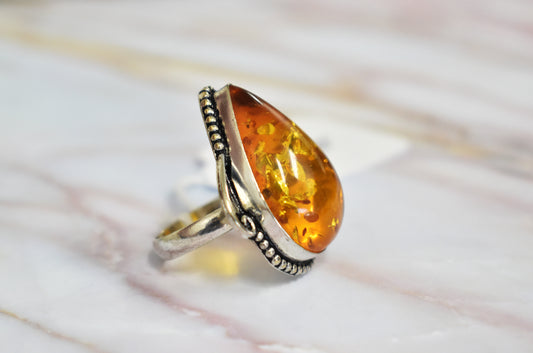 stones-of-transformation - Amber Ring (Size 8.5) - Stones of Transformation - 