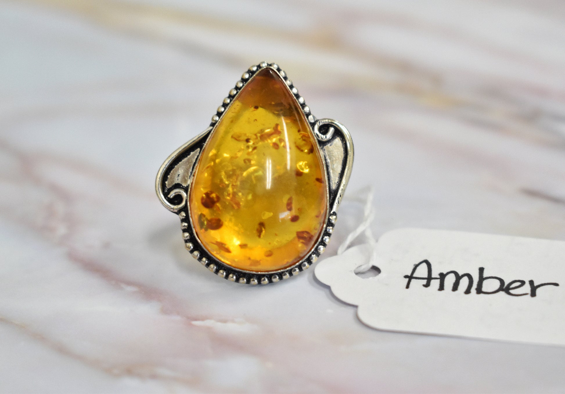 stones-of-transformation - Amber Ring (Size 8.5) - Stones of Transformation - 