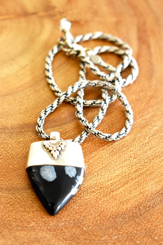 Snowflake Obsidian Necklace