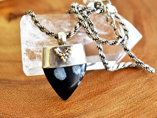 Snowflake Obsidian Necklace