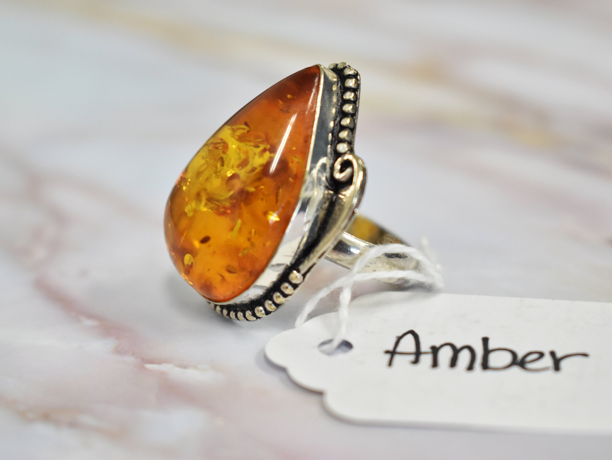 stones-of-transformation - Amber Ring (Size 8.5) - Stones of Transformation - 