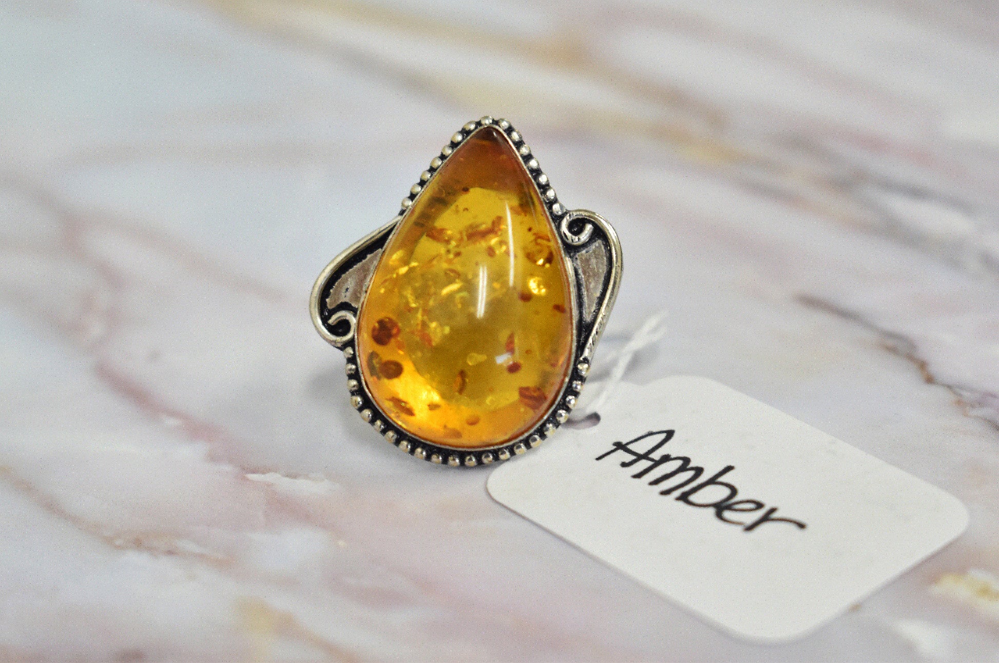 stones-of-transformation - Amber Ring (Size 8.5) - Stones of Transformation - 