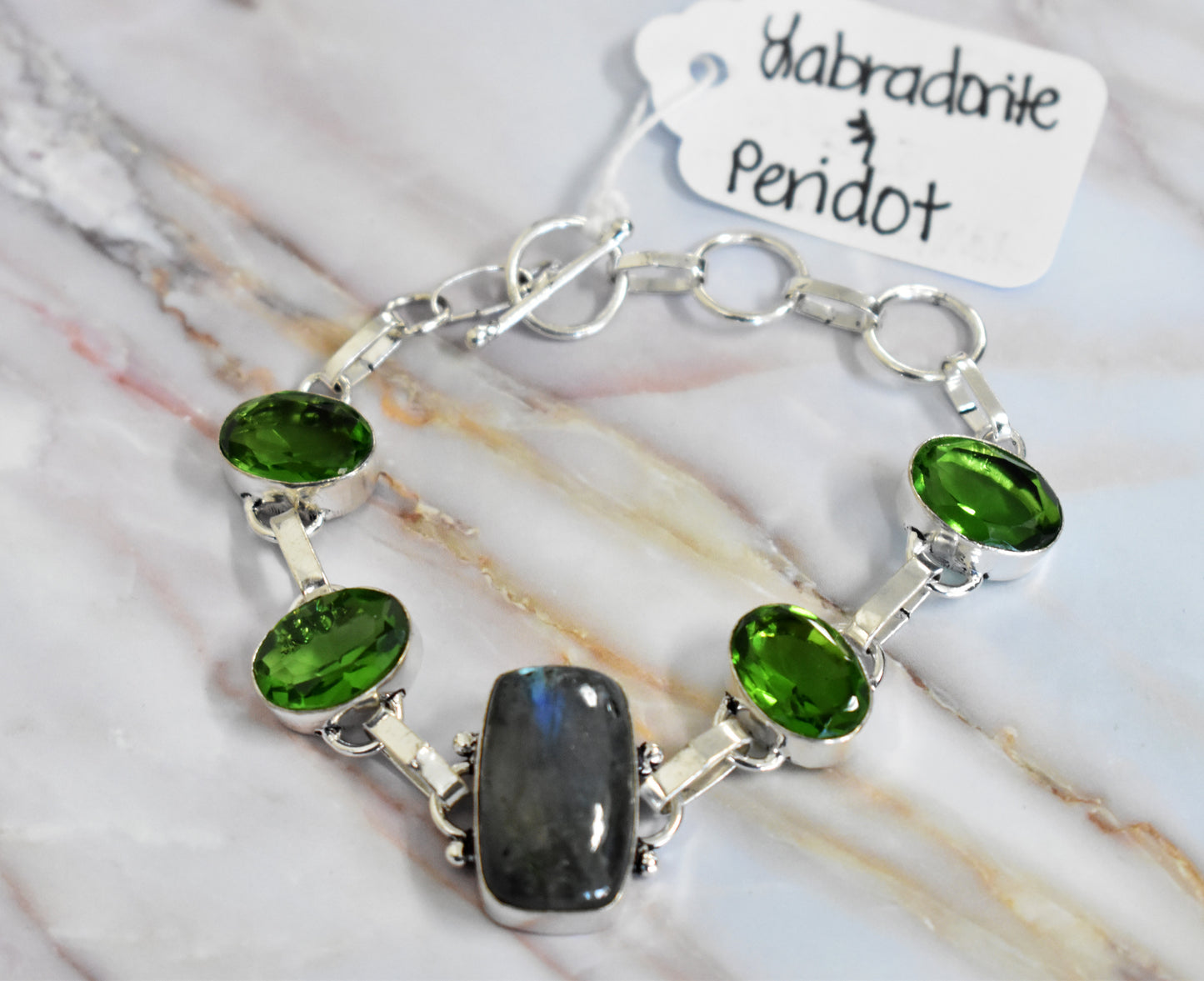 stones-of-transformation - Labradorite and Peridot Bracelet - Stones of Transformation - 