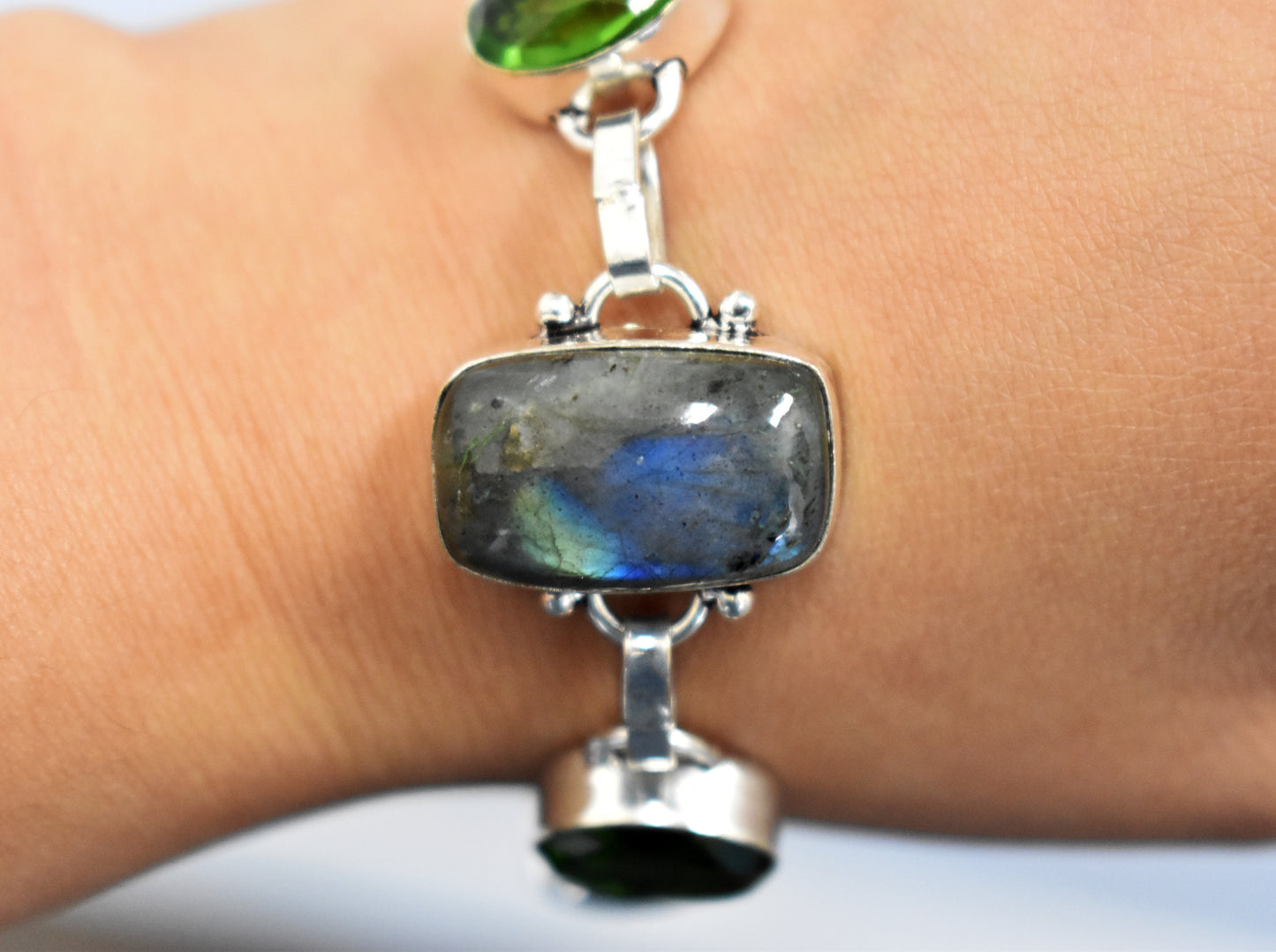 stones-of-transformation - Labradorite and Peridot Bracelet - Stones of Transformation - 