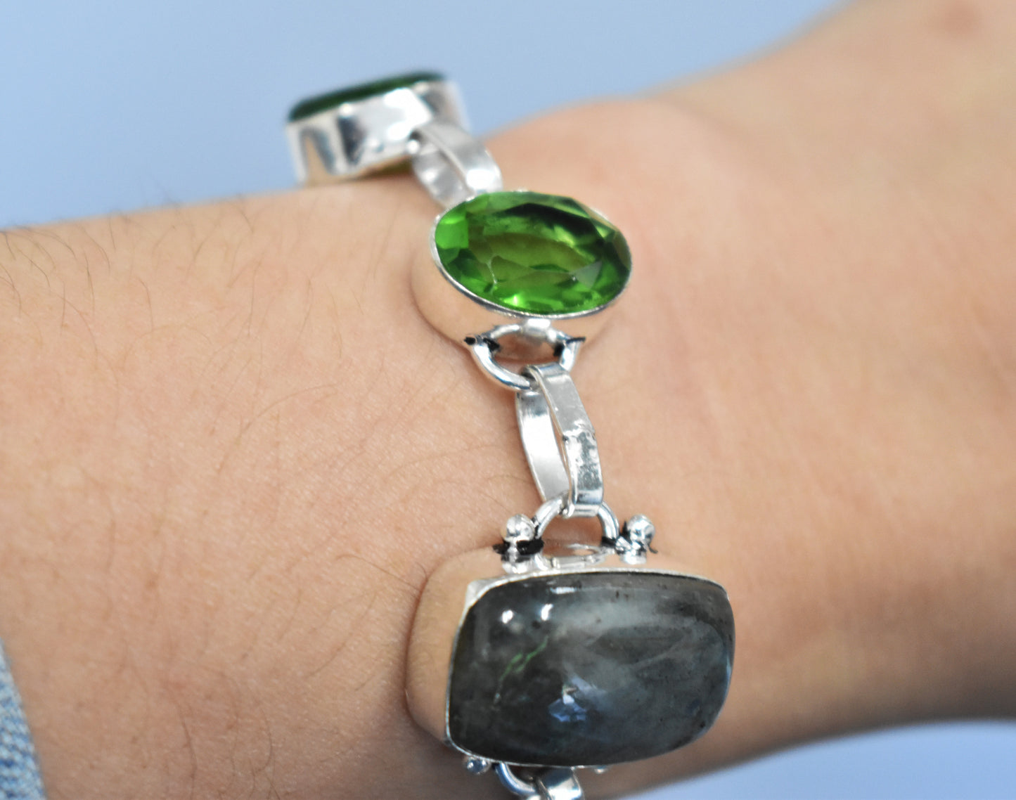 stones-of-transformation - Labradorite and Peridot Bracelet - Stones of Transformation - 