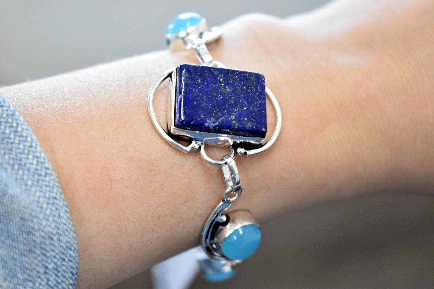 stones-of-transformation - Lapis Lazuli and Blue Chalcedony Bracelet - Stones of Transformation - 