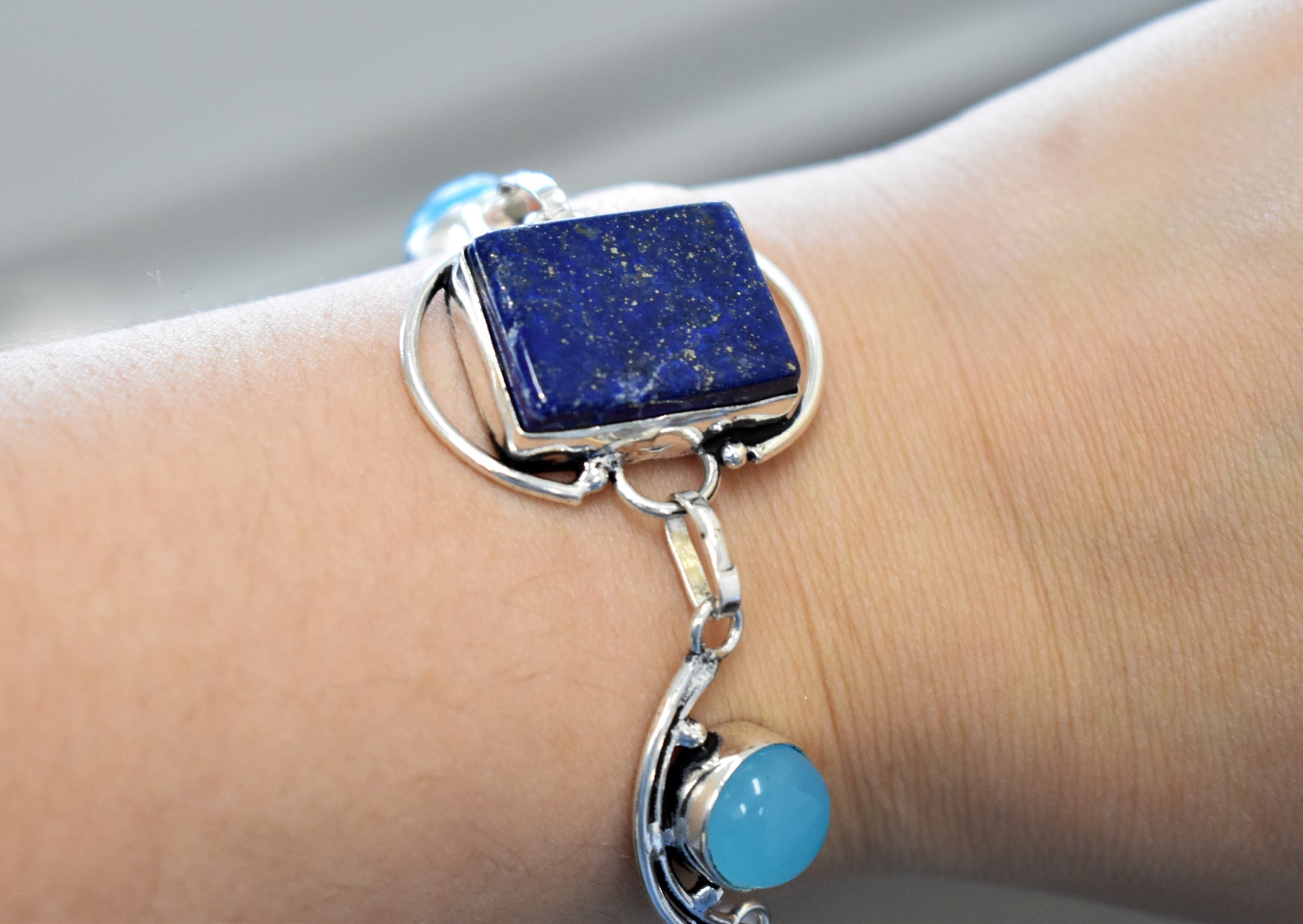 stones-of-transformation - Lapis Lazuli and Blue Chalcedony Bracelet - Stones of Transformation - 