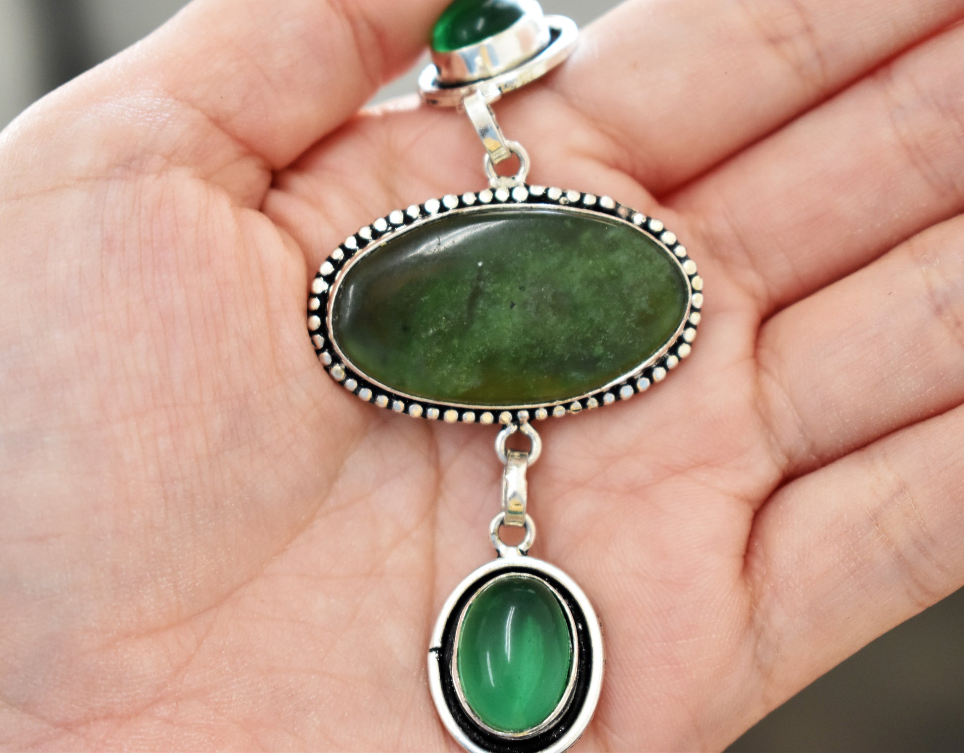 stones-of-transformation - Prehnite and Green Quartz Bracelet - Stones of Transformation - 