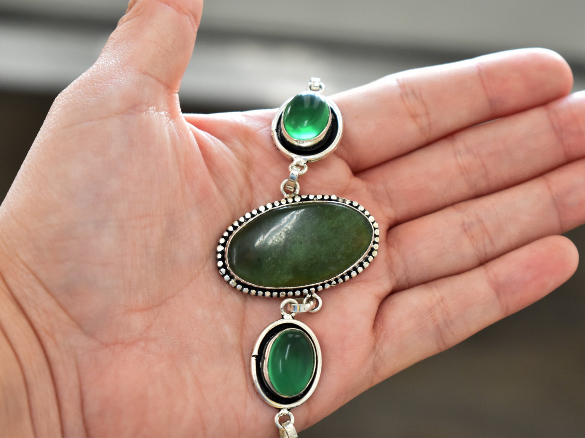 stones-of-transformation - Prehnite and Green Quartz Bracelet - Stones of Transformation - 