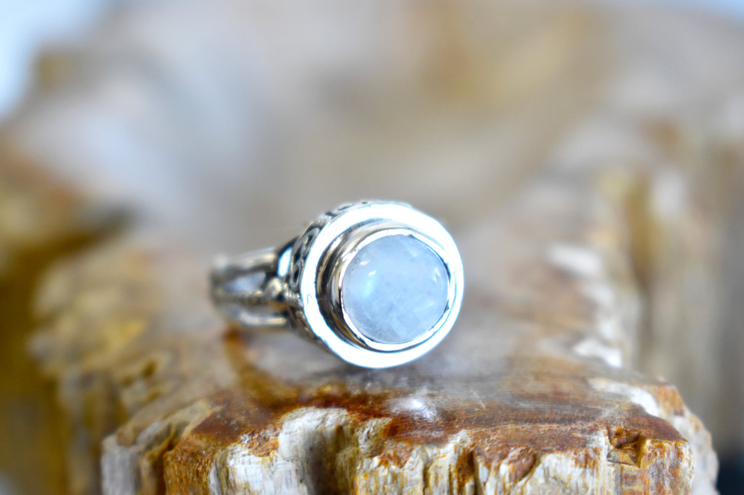 Rainbow Moonstone Ring (Size 8.5)
