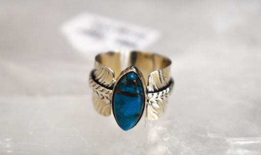 stones-of-transformation - Blue Copper Turquoise Ring (Size 7) - Stones of Transformation - 