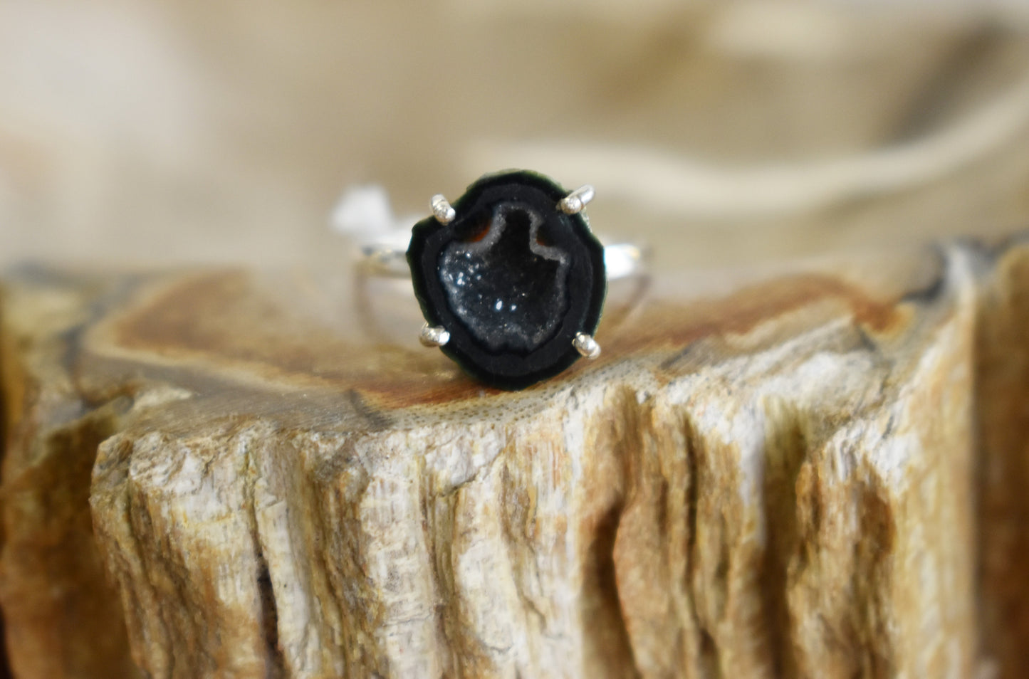 Agate Druzy Ring ( Size 6)