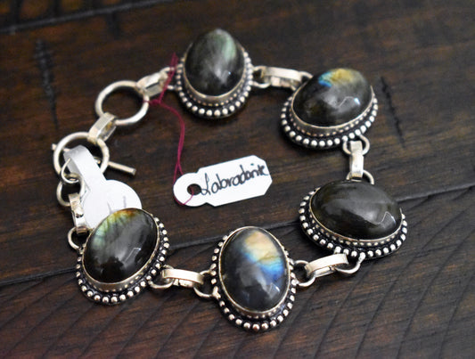 stones-of-transformation - Sterling Silver Labradorite Bracelet - Stones of Transformation - 