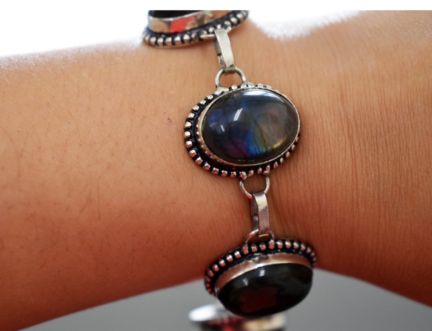stones-of-transformation - Sterling Silver Labradorite Bracelet - Stones of Transformation - 