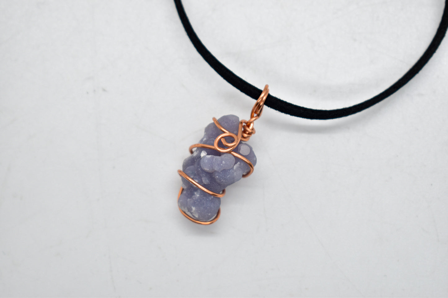Copper Wrapped Grape Agate Necklace