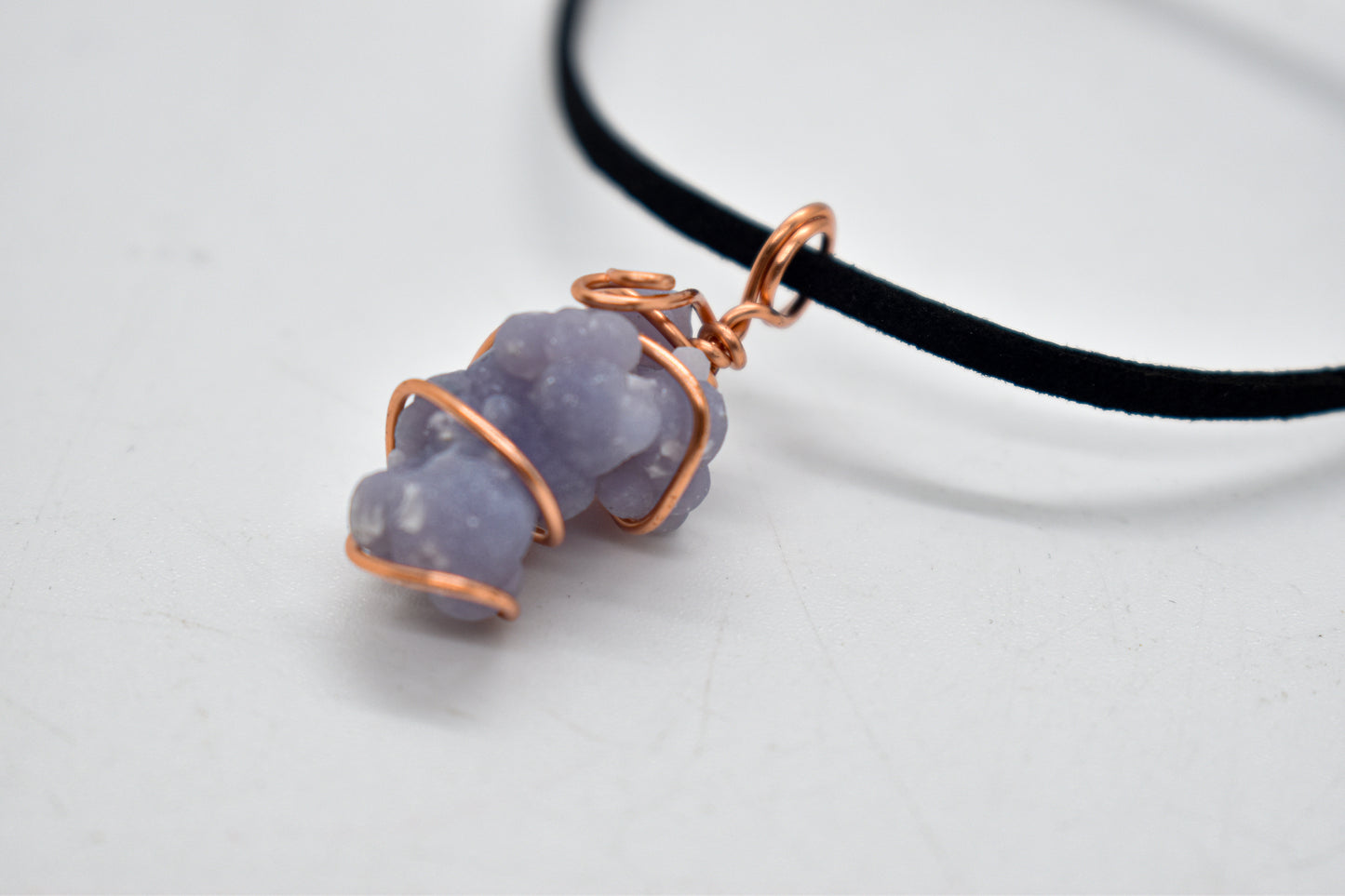 Copper Wrapped Grape Agate Necklace