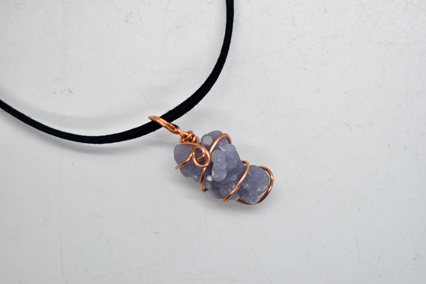 Copper Wrapped Grape Agate Necklace