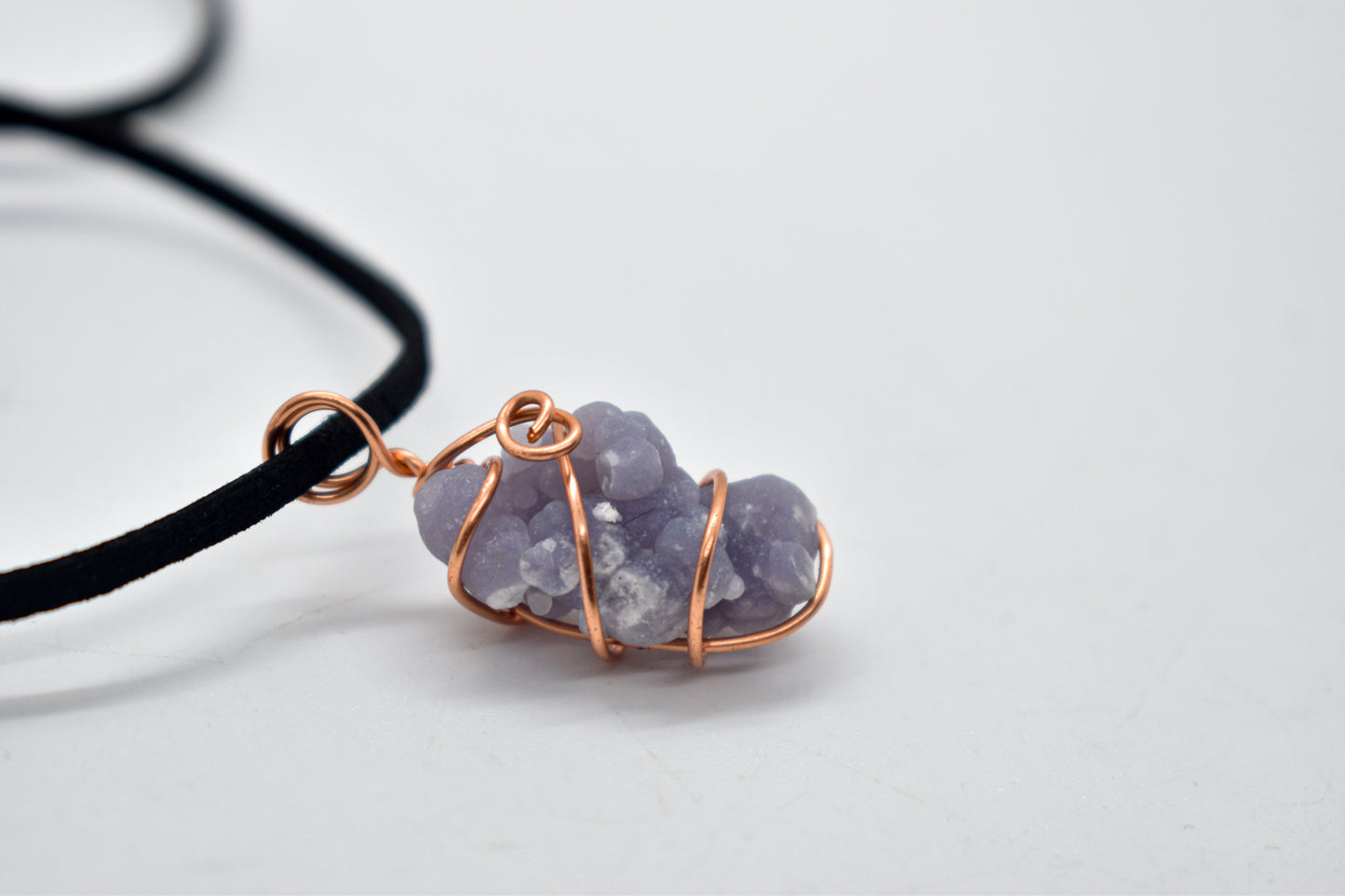 Copper Wrapped Grape Agate Necklace