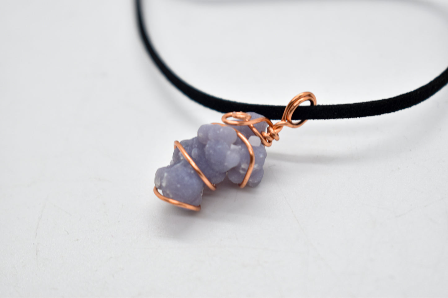 Copper Wrapped Grape Agate Necklace