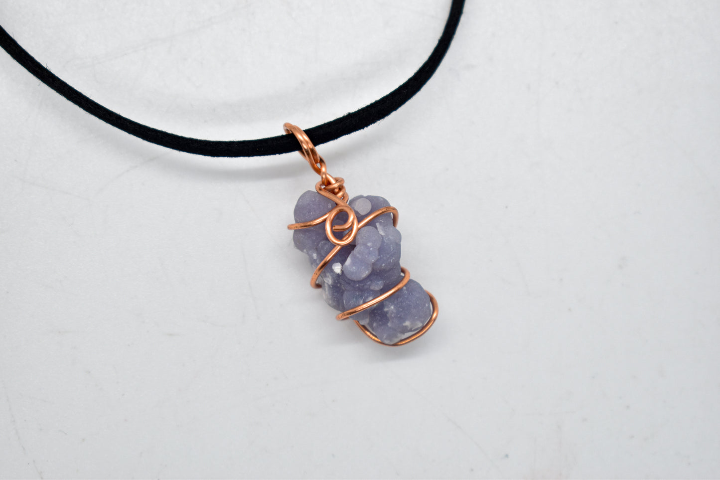 Copper Wrapped Grape Agate Necklace