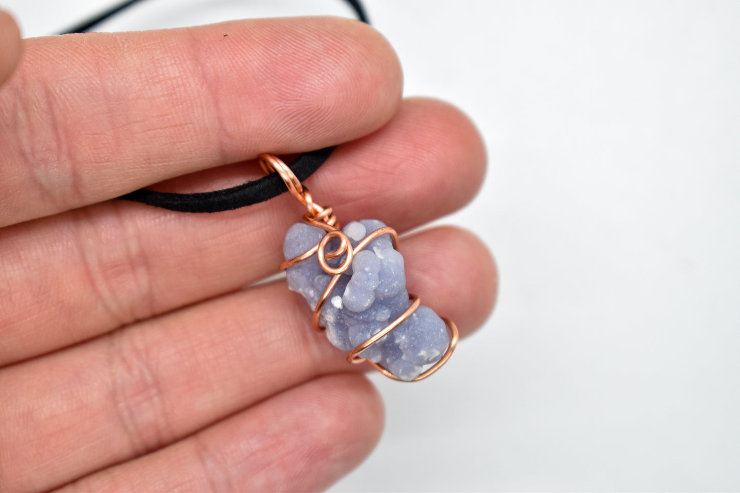 Copper Wrapped Grape Agate Necklace